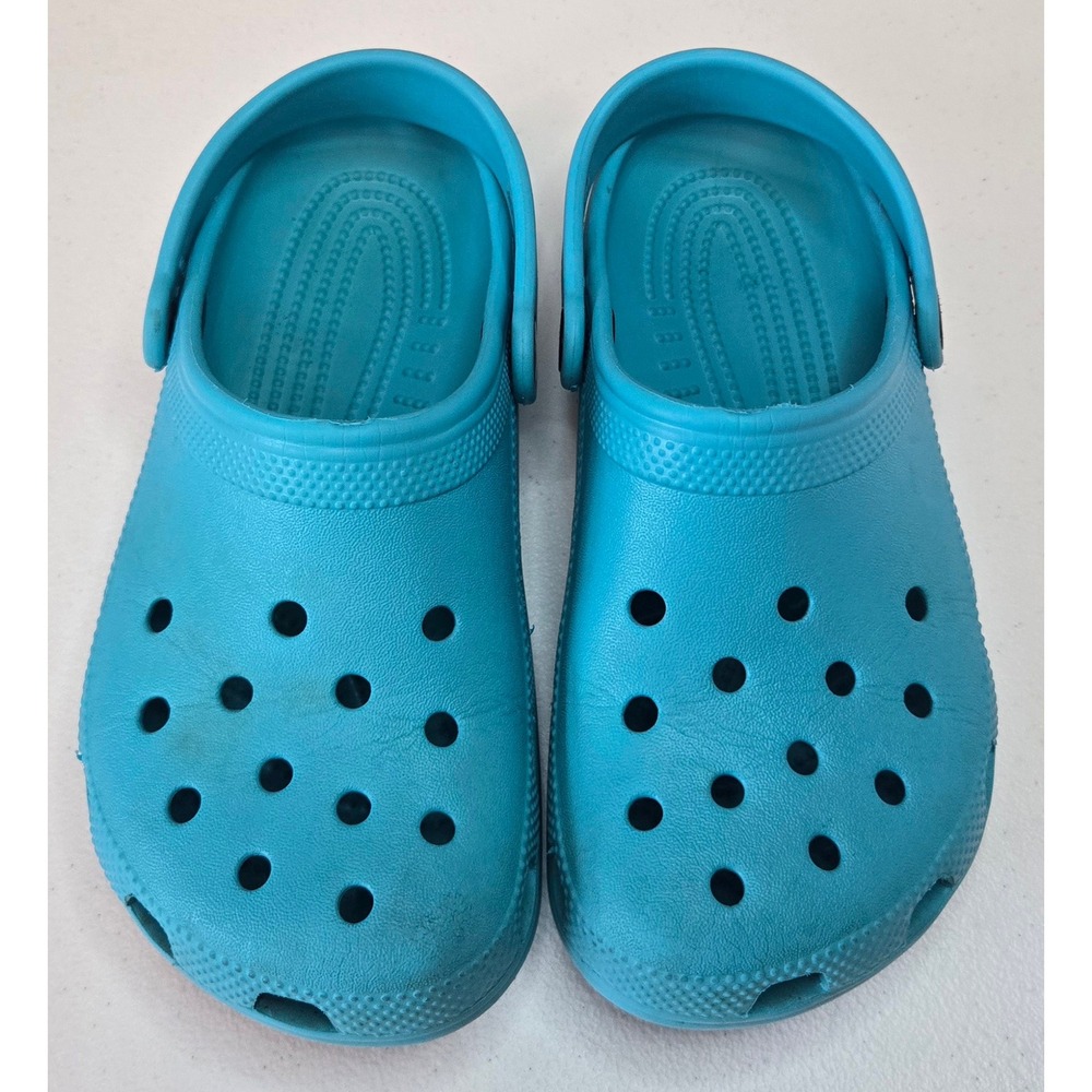 Crocs Classic Clog Turquoise Aqua Blue M2 W4 Men's 2 Women's 4 Slip On Shoes
